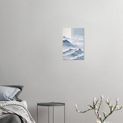 Quiet Majesty: Great Wall of China in Minimalist Blues and Grays