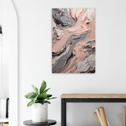 Muted Gray and Blush Pink Marble Abstract