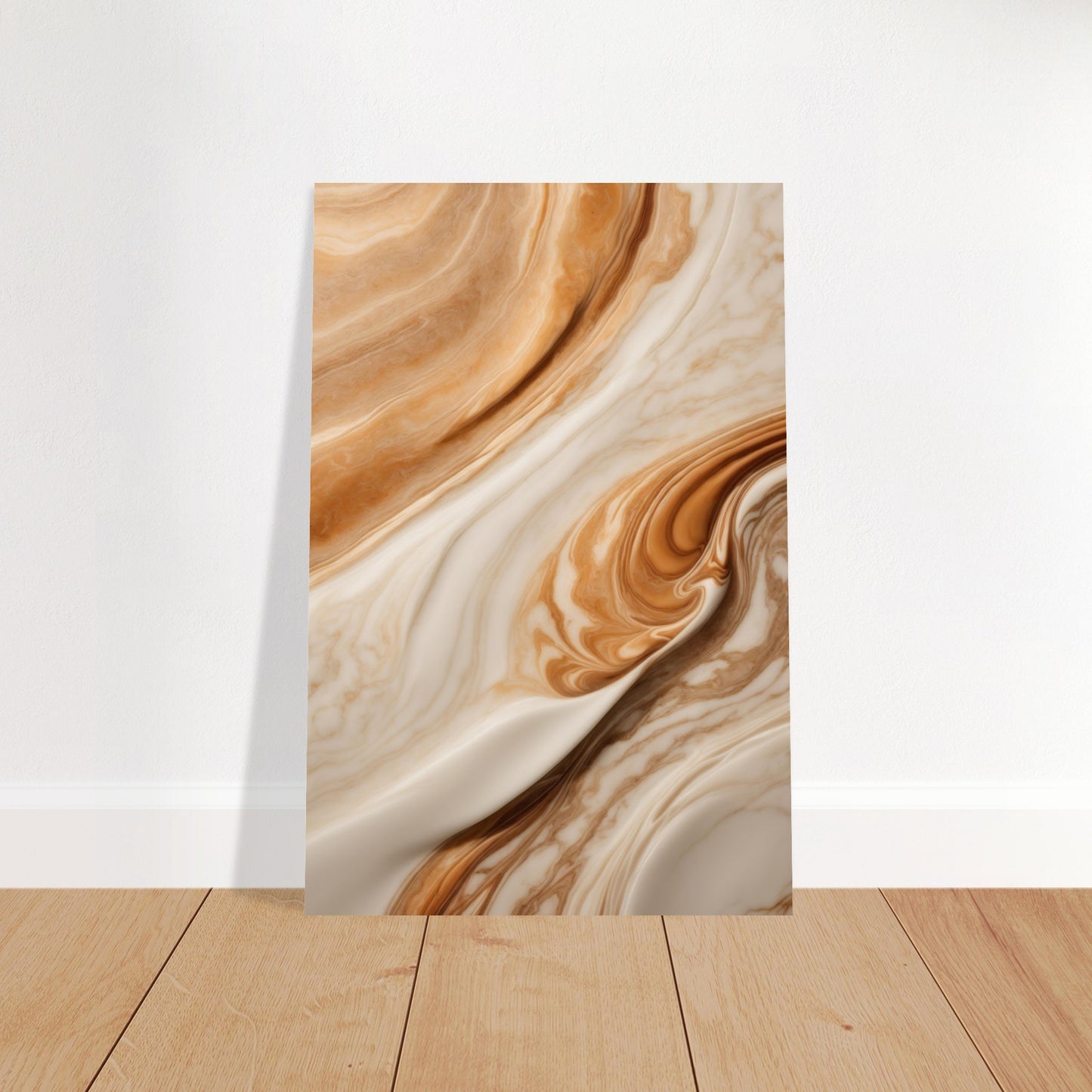 Creamy Ivory and Taupe Marble Abstraction