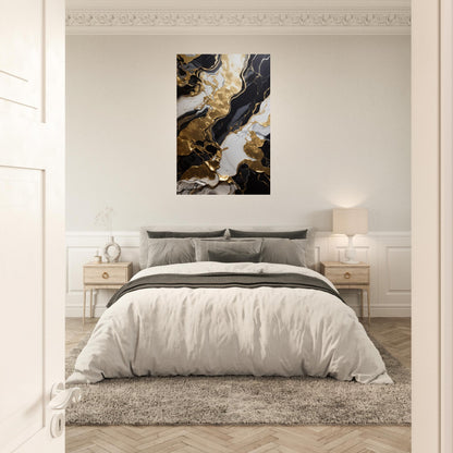 Dark Abstract Art with Gold Touches