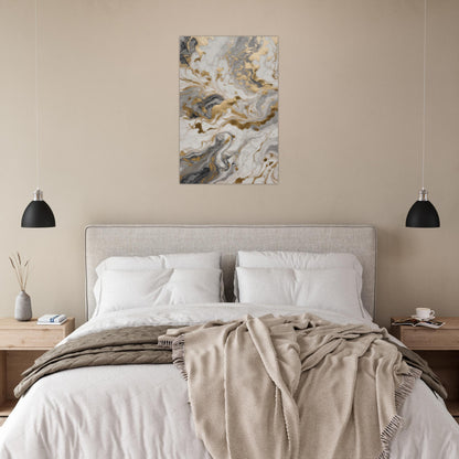 Marble-Inspired Abstract with Gold Accents