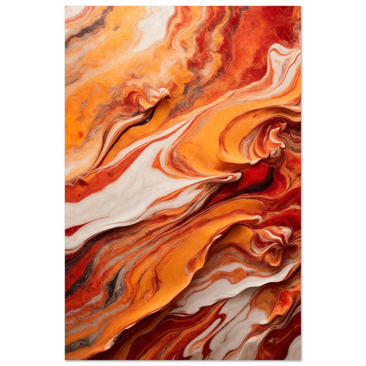 Energetic Marble in Reds and Oranges