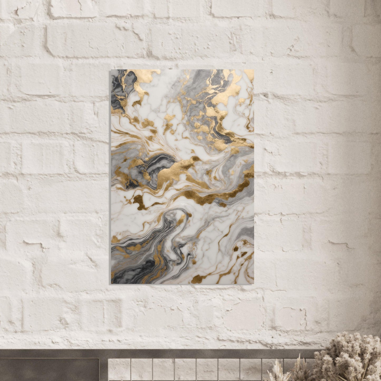 Marble-Inspired Abstract with Gold Accents