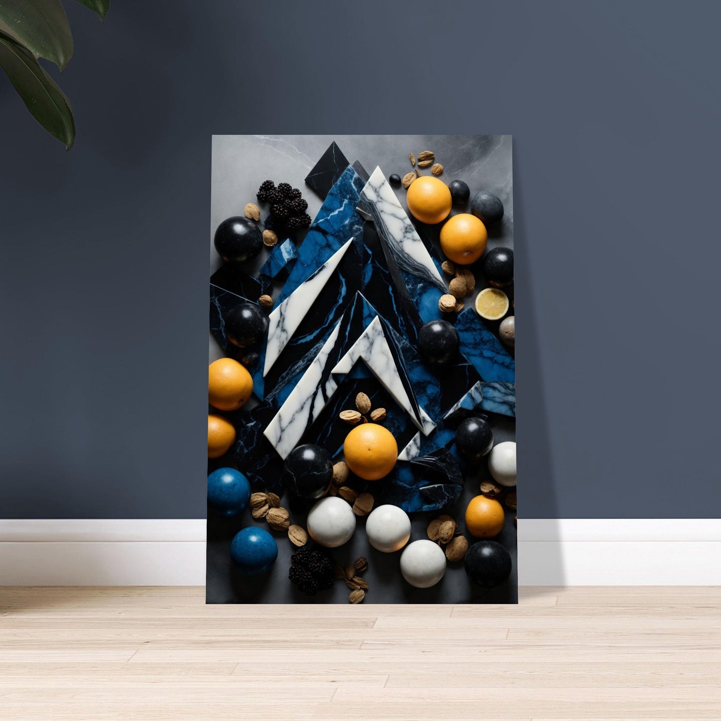 Edgy Marble Art with Metallic Touches