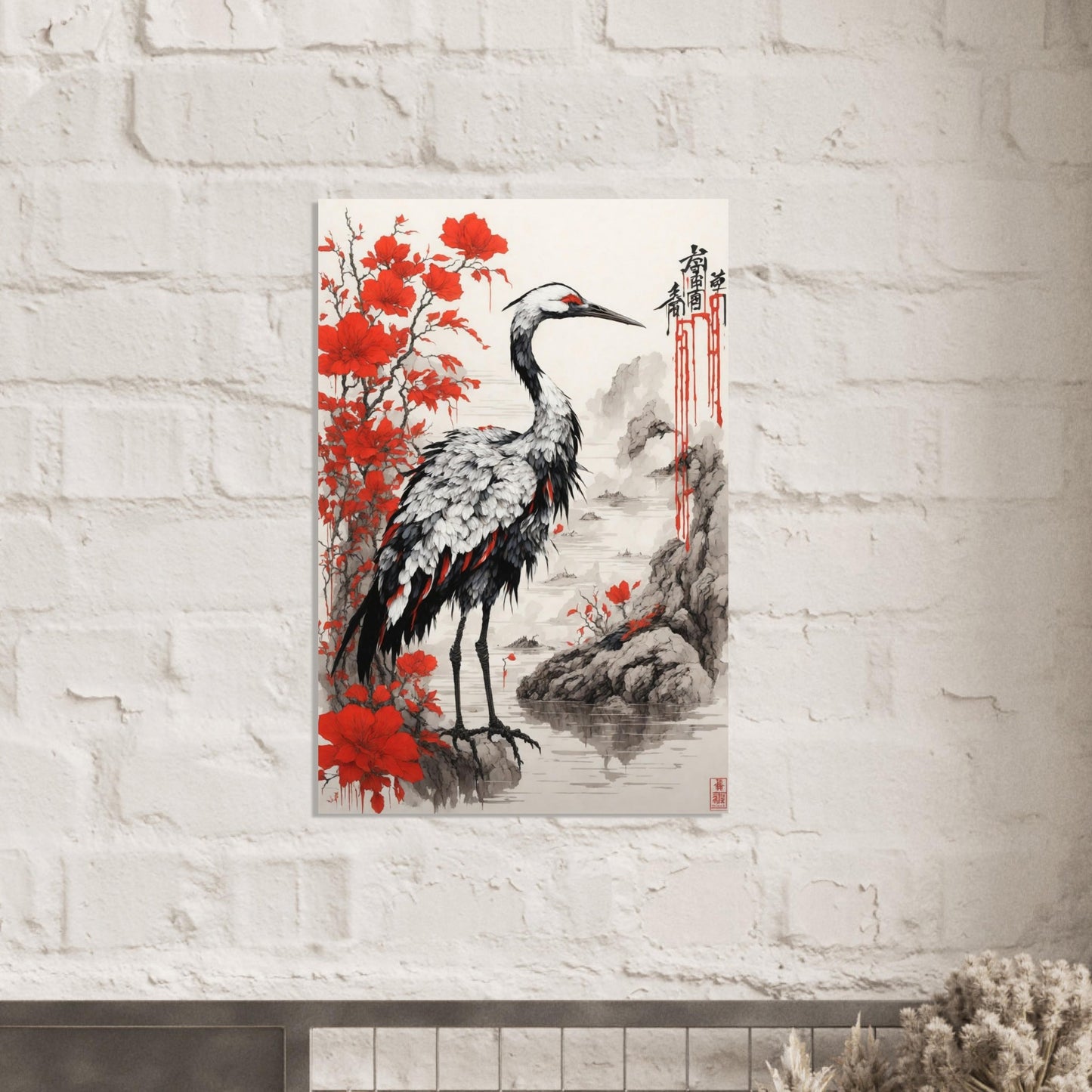 Shuǐmò Huà's Red Ink Splash: A Vivid Contrast