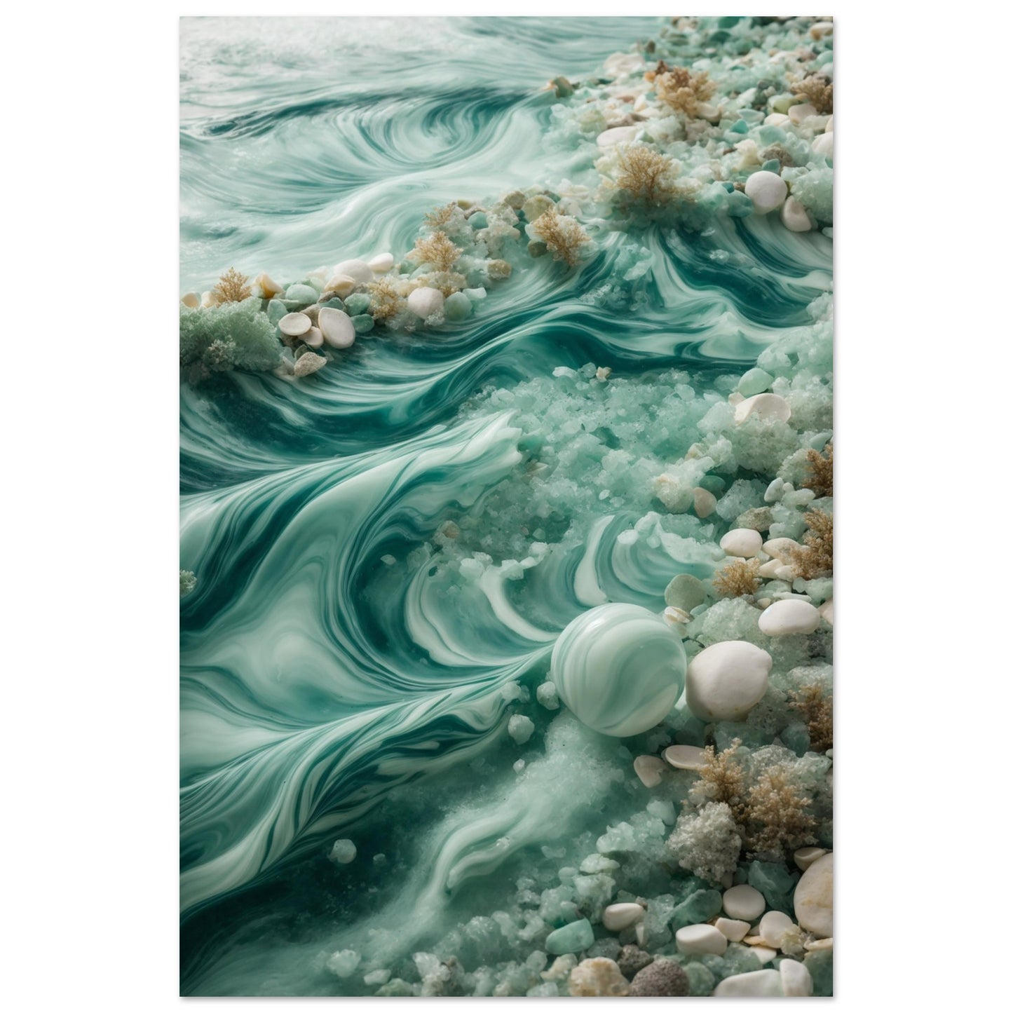 Underwater Marble Abstract in Aquamarine