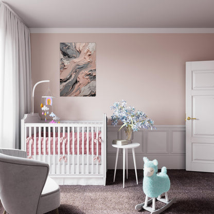 Muted Gray and Blush Pink Marble Abstract