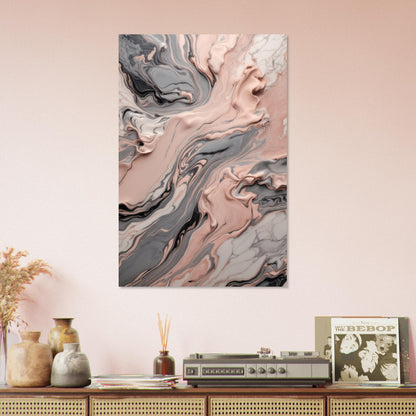 Muted Gray and Blush Pink Marble Abstract