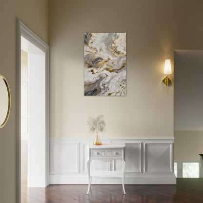 Marble-Inspired Abstract with Gold Accents