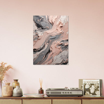 Muted Gray and Blush Pink Marble Abstract