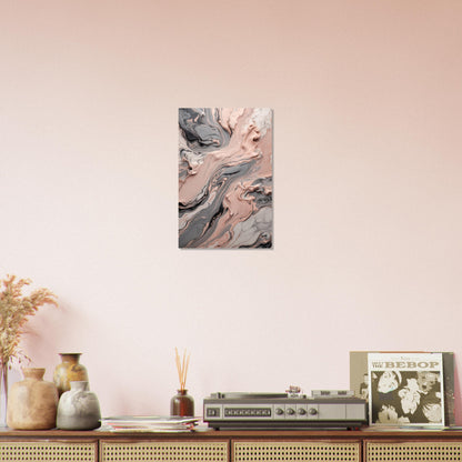 Muted Gray and Blush Pink Marble Abstract