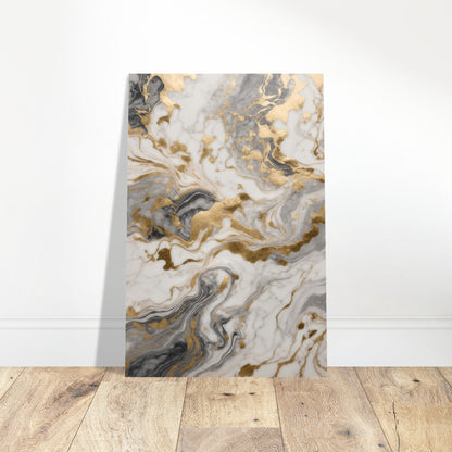 Marble-Inspired Abstract with Gold Accents