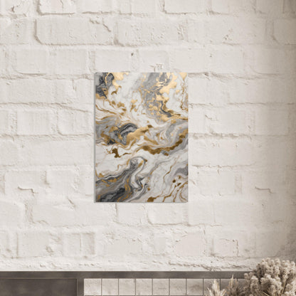 Marble-Inspired Abstract with Gold Accents