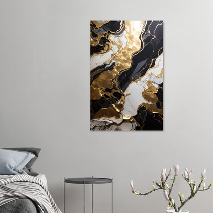 Dark Abstract Art with Gold Touches