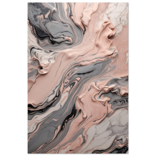 Muted Gray and Blush Pink Marble Abstract