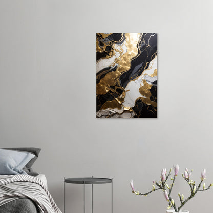 Dark Abstract Art with Gold Touches